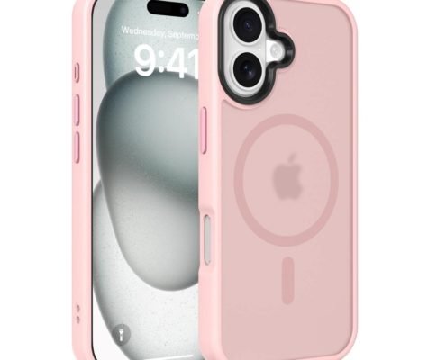 Custom Magnetic Wireless Charging Case for iPhone 17 in Pink Front Angle View