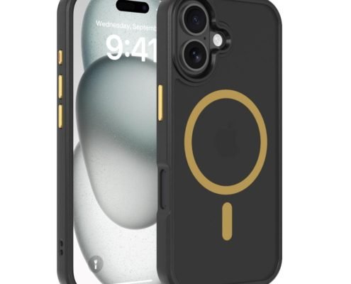 Black and Gold Magnetic Wireless Charging Case for iPhone 17