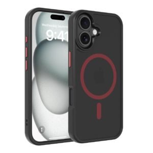 Black and Red Magnetic Wireless Charging Case for iPhone 17