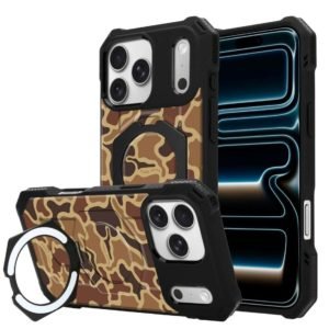 Brown Camo MagSafe Kickstand Phone Case for iPhone 17 Pro Max