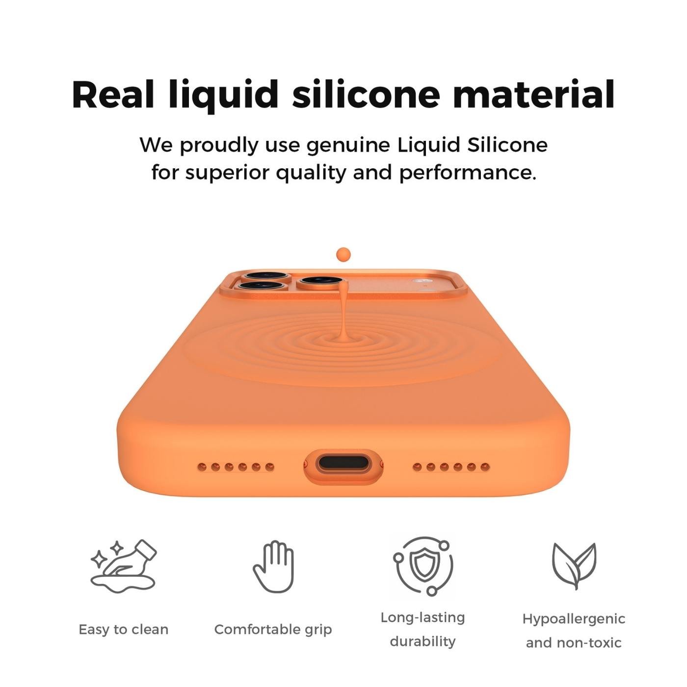 Custom Magnetic Liquid Silicone Phone Case for iPhone with Wireless Charging and Precise Cutouts
