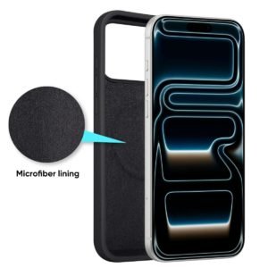 Black Custom Liquid Silicone Phone Case with Microfiber Interior