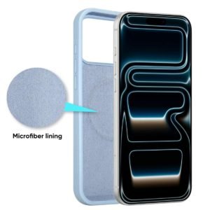 Blue Custom Liquid Silicone Phone Case with Soft Microfiber Lining