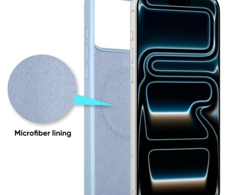 Blue Custom Liquid Silicone Phone Case with Soft Microfiber Lining