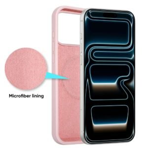 Pink Custom Liquid Silicone Phone Case with Microfiber Lining