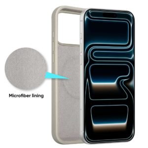 Beige Custom Liquid Silicone Phone Case with Soft Interior