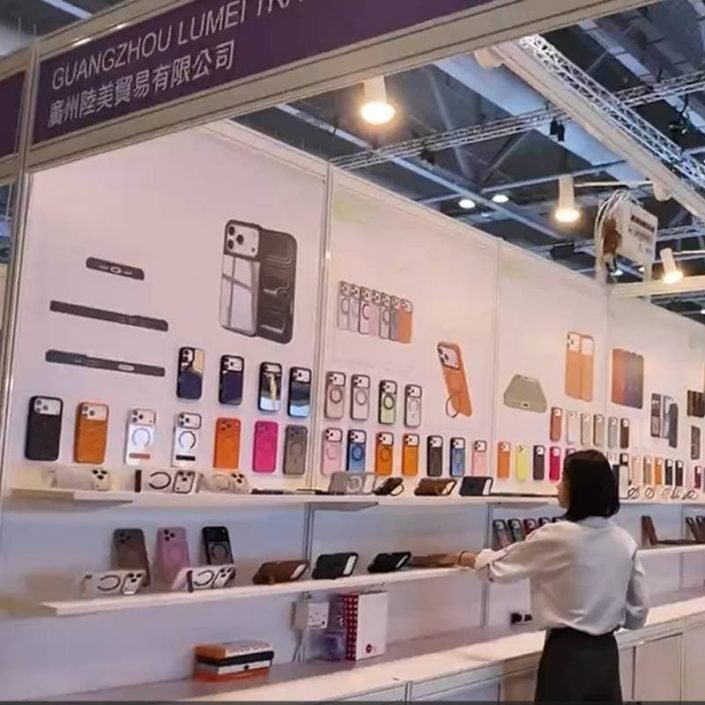 Custom phone case and mobile accessories exhibition booth at Global Sources Hong Kong