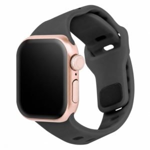 Custom Silicone Watch Band for Apple Watch Gray Front Angle View