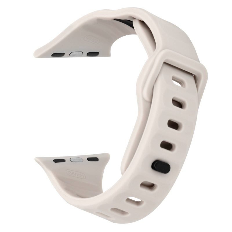 Custom Silicone Watch Band for Apple Watch Beige Side View
