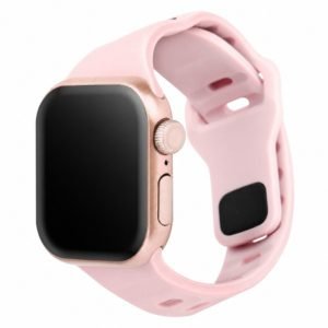 Custom Silicone Watch Band for Apple Watch Pink Front Angle View