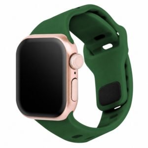 Custom Silicone Watch Band for Apple Watch Green Front Angle View