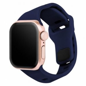Custom Silicone Watch Band for Apple Watch Navy Blue Front Angle View