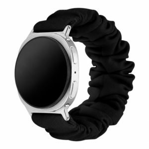 Custom Scrunchie Watch Band for Samsung Galaxy Watch 8 Black Front Angle View
