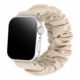 Custom Scrunchie Watch Band for Apple Watch Beige Front Angle View