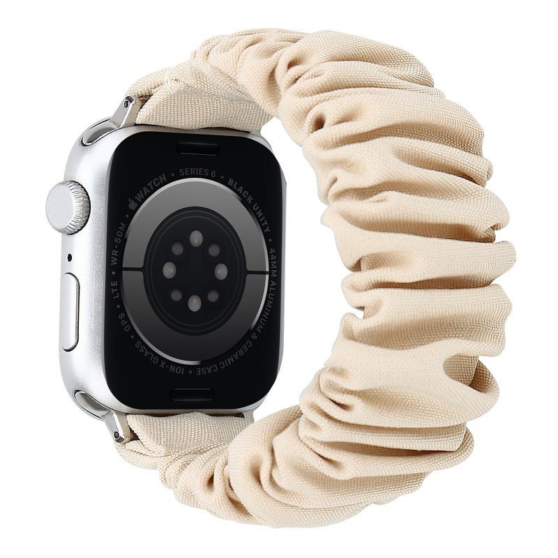 bd4-2-custom-scrunchie-watch-band-for-apple-watch-back-angle-view.jpg Custom Beige Scrunchie Watch Band for Apple Watch Back Angle View