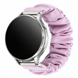 Custom Scrunchie Watch Band for Samsung Galaxy Watch 7 and Garmin Lavender Front Angle View