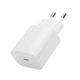 Custom USB-C Wall Charger with EU Plug in White Showing Charging Port