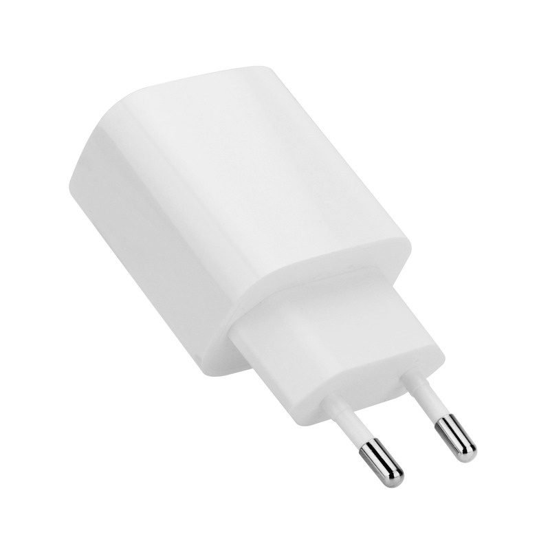 charge-1-2-custom-usb-c-wall-charger-with-eu-plug-rear-angle-view White Custom USB-C Wall Charger with European Two-Pin Plug Rear View