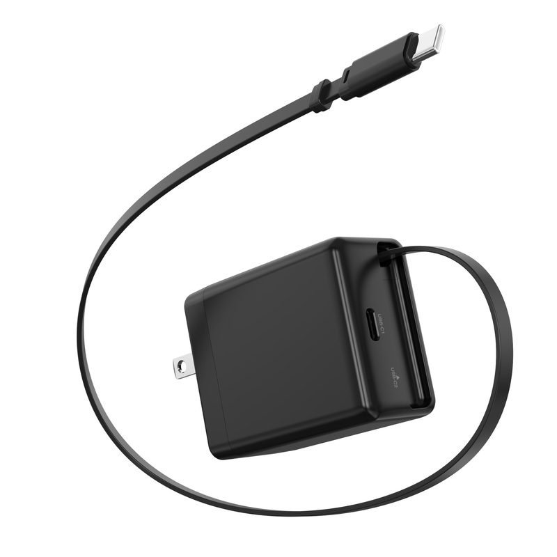 charge-2-3-custom-dual-usb-c-fast-charger-us-plug-40w-cable-layout-view Custom 40W Dual USB-C Wall Charger with Extended Cable and Foldable US Plug