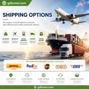 global-shipping-options-gdlumei.jpg Global shipping options for OEM phone accessories by sea, air, rail, truck and express delivery