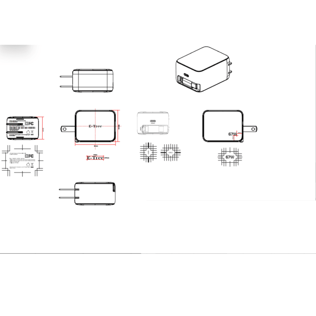 ht-604a-us-custom-logo-marking-layout-67w-gan-charger Custom logo and product marking layout for HT-604A-US 67W GaN charger