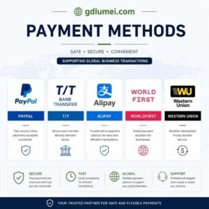 payment-methods-gdlumei.jpg Secure payment methods for OEM phone accessory orders including PayPal, T/T, Alipay, WorldFirst and Western Union