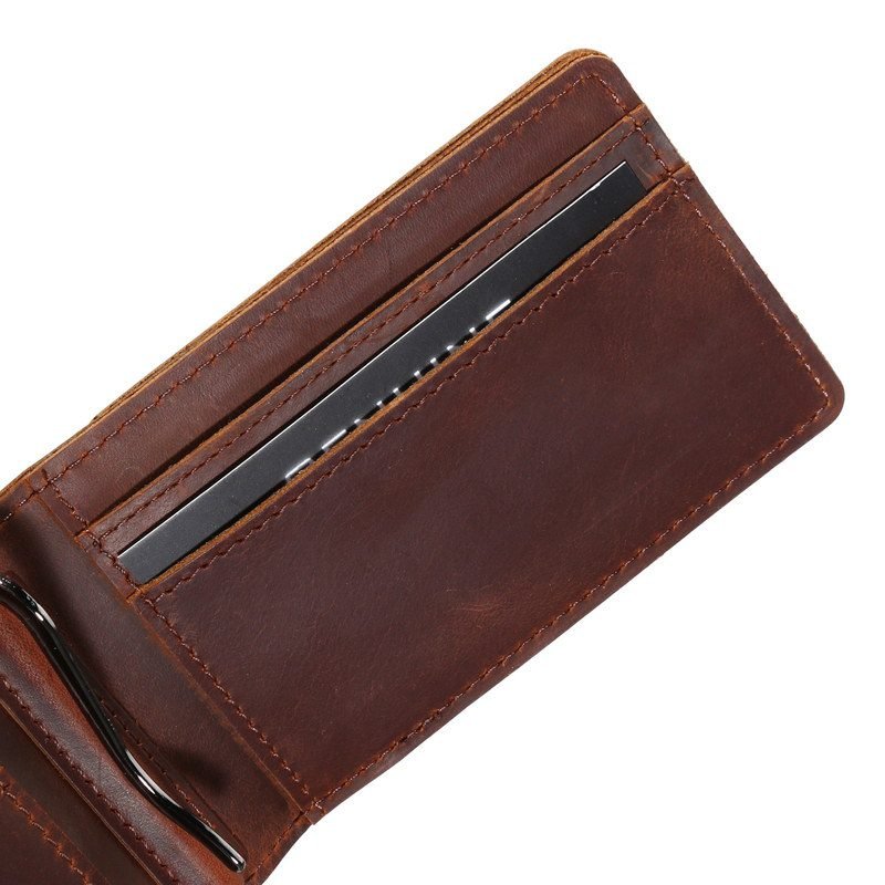 pj1-7-custom-camouflage-cowhide-bifold-wallet-with-money-clip-interior-card-slot-detail Interior card slot detail of cowhide bifold wallet