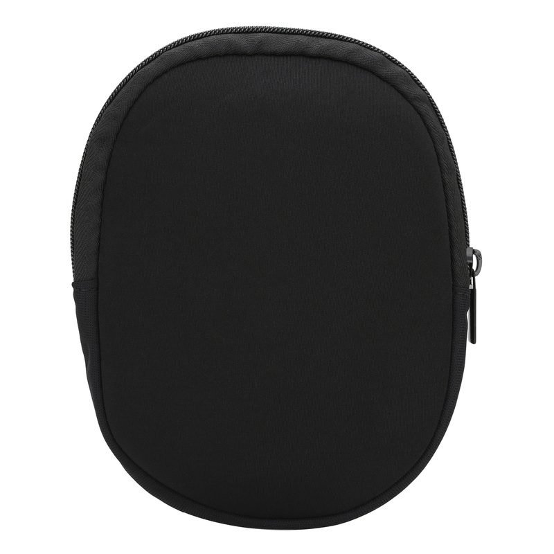Back view of custom black EVA headphone carrying case