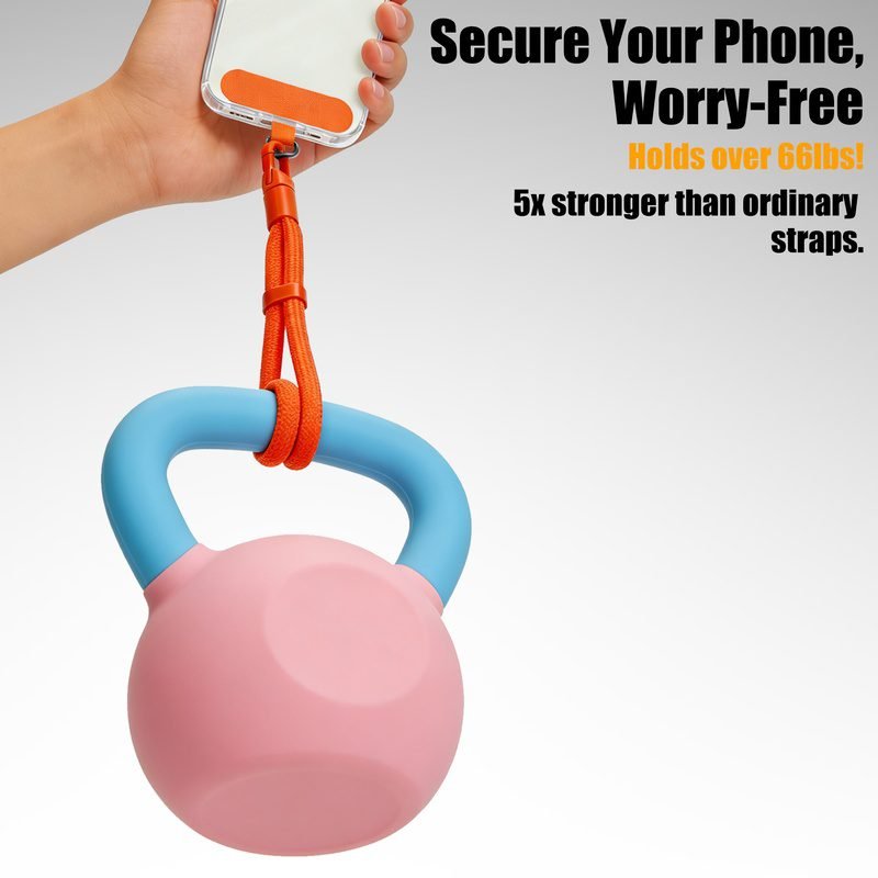 pj3-1-4-custom-adjustable-short-phone-wrist-strap-orange-heavy-duty-strength-test Heavy-duty strength test of orange adjustable phone wrist strap