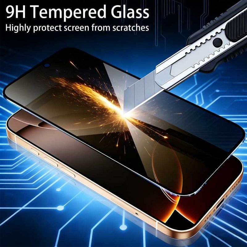 pj4-iphone-17-pro-max-9h-tempered-glass-scratch-resistant 9H tempered glass screen protector for iPhone 17 Pro Max with scratch resistance