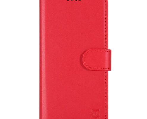 Custom red leather wallet case for Google Pixel 10a front view