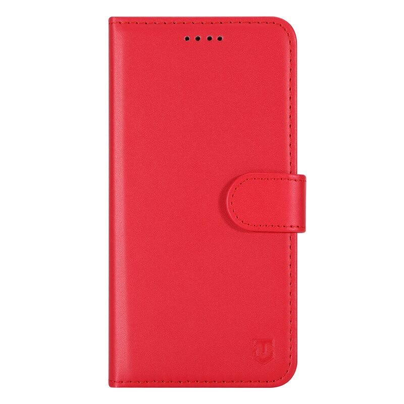 Custom red leather wallet case for Google Pixel 10a front view