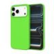 Custom Neon Green silicone phone case for iPhone 17 Pro Max shown from front and back