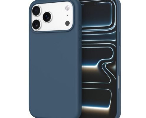 sj12-16-1-iphone-17-pro-max Custom Navy Blue silicone phone case for iPhone 17 Pro Max shown from front and back