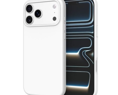 sj12-2-1-iphone-17-pro-max Custom White silicone phone case for iPhone 17 Pro Max shown from front and back