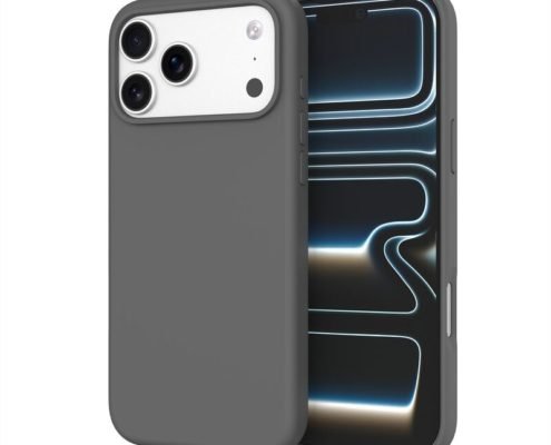 sj12-20-1-iphone-17-pro-max Custom Gray silicone phone case for iPhone 17 Pro Max shown from front and back