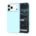 Custom Sky Blue silicone phone case for iPhone 17 Pro Max shown from front and back