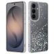 Custom clear glitter phone case for Samsung Galaxy S26 Plus shown from front and back
