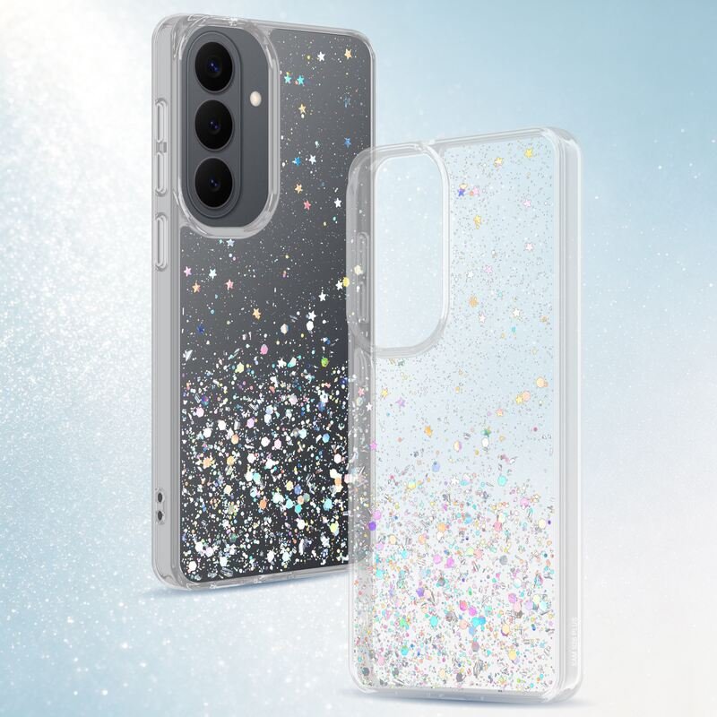 sj13-1-4-custom-clear-glitter-phone-case-for-samsung-galaxy-s26-plus-case-display Custom clear glitter phone case for Samsung Galaxy S26 Plus with sparkling finish display