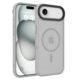Custom silver gray magnetic matte phone case for iPhone Air, front and back view