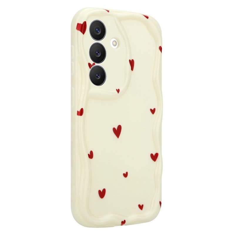 sj18-5-custom-red-heart-print-phone-case-for-samsung-galaxy-s26-cream-rear-angle-view Custom Red Heart Print Phone Case for Samsung Galaxy S26 in Cream Rear Angle View