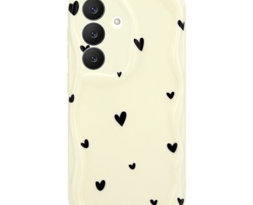 sj18-7-custom-black-heart-print-phone-case-for-samsung-galaxy-s26-cream-back-view Custom Black Heart Print Phone Case for Samsung Galaxy S26 in Cream Back View