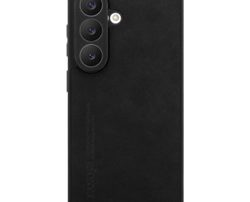 sj19-13-custom-leather-wrapped-phone-case-for-samsung-galaxy-s26-black-back-view Custom Leather Wrapped Phone Case for Samsung Galaxy S26 in Black Back View