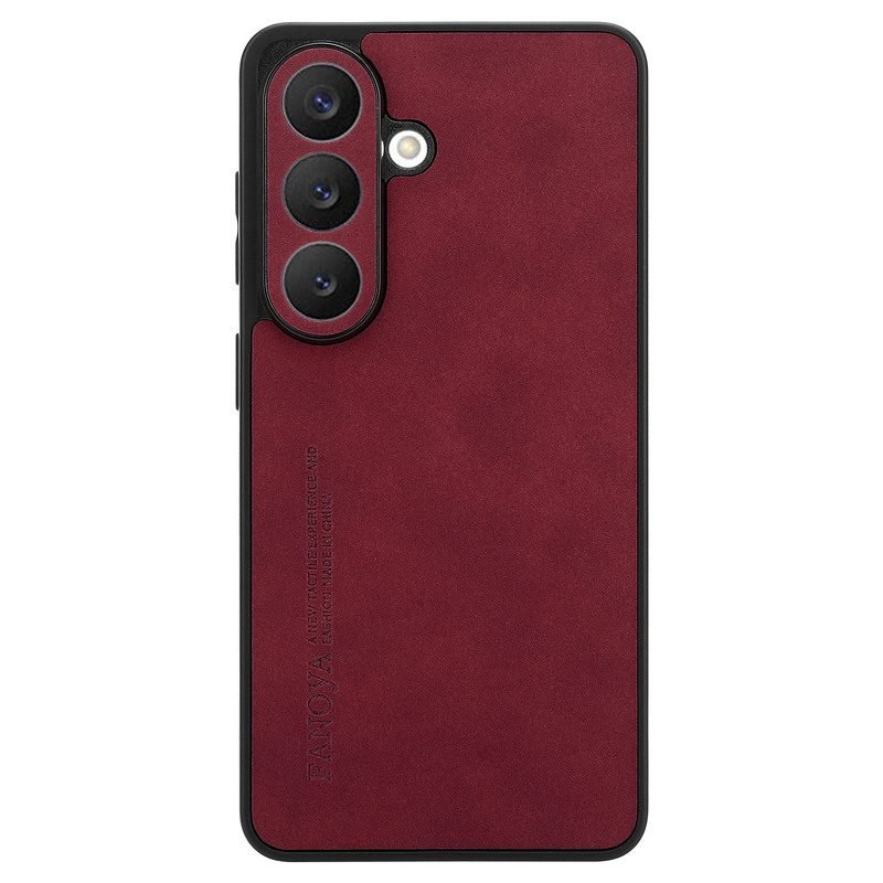 sj19-4-custom-leather-wrapped-phone-case-for-samsung-galaxy-s26-red-back-view Custom Leather Wrapped Phone Case for Samsung Galaxy S26 in Red Back View