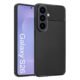 Custom Carbon Fiber TPU Phone Case for Samsung Galaxy S26 in Black Front and Back View