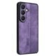 Custom Embossed Suede Phone Case for Samsung Galaxy S26 in Purple Rear Angle View