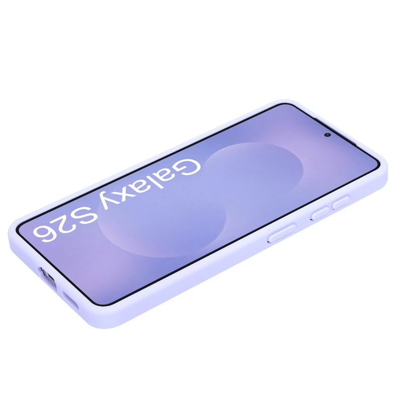 sj22-2-custom-matte-tpu-phone-case-for-samsung-galaxy-s26-lavender-front-angle-view Custom Matte TPU Phone Case for Samsung Galaxy S26 in Lavender Front Angle View