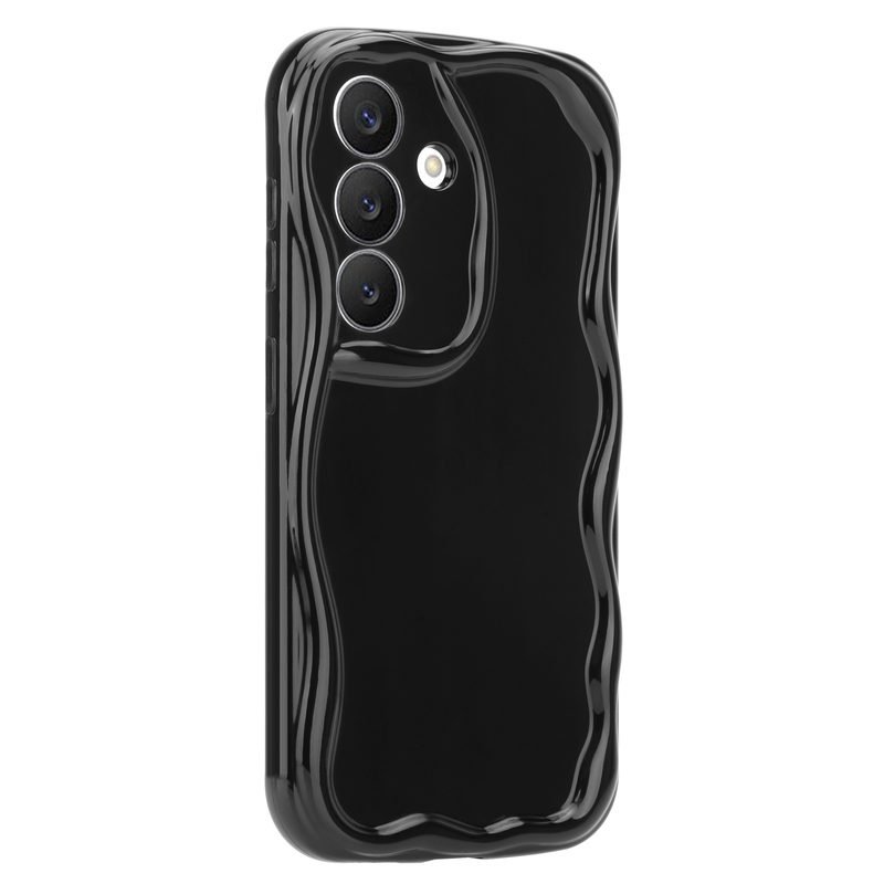 Custom Black TPU Phone Case for Samsung Galaxy S26 in Glossy Rear Angle View