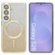Custom Glitter Electroplated Magnetic Phone Case for Samsung Galaxy S26 in Gold Front and Back View