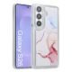 Custom Marble Pattern TPU Phone Case for Samsung Galaxy S26 in Red Front and Back View